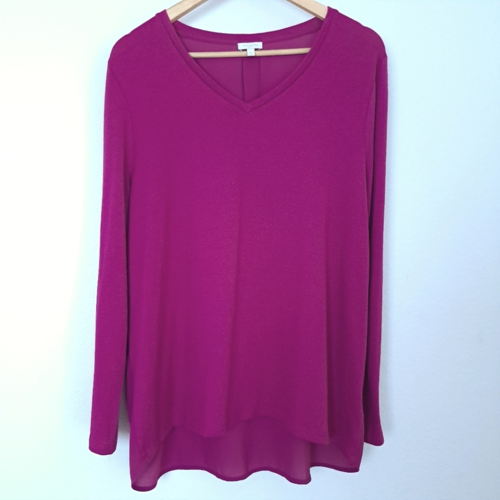 Talbots Lightweight Fuscia V-Neck Sweater